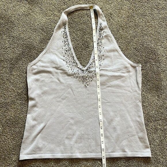 NWT Womens NEW YORK & COMPANY Lavender Halter glittery TOP shirt Clothes L - Picture 6 of 7